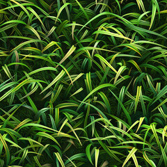 Grass Pattern Graphic Hyper Realistic Intricately Detailed Cartoons, Seamless Pattern