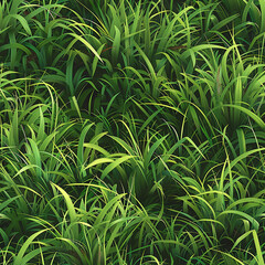 Grass Pattern Graphic Hyper Realistic Intricately Detailed Cartoons, Seamless Pattern