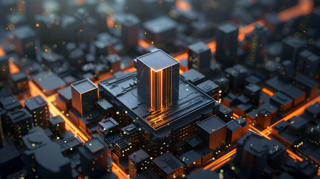 Ultra Realistic Business Center Emblem Concept for Commercial Use in Photo Stock - Powered by Adobe