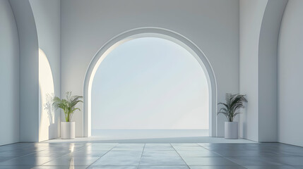 Ultra Realistic Corporate Entrance Logo Arch for Business Branding - Aesthetic and Professional Entrance Archway Concept