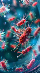 A beautiful and detailed 3D rendering of a virus.