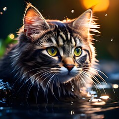 A wet cat