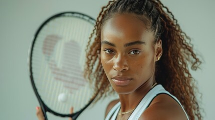 A concentrated female player poses against a pristine white background. It shows her commitment to the game.