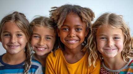 Fototapeta premium Diverse Children Smiling Together