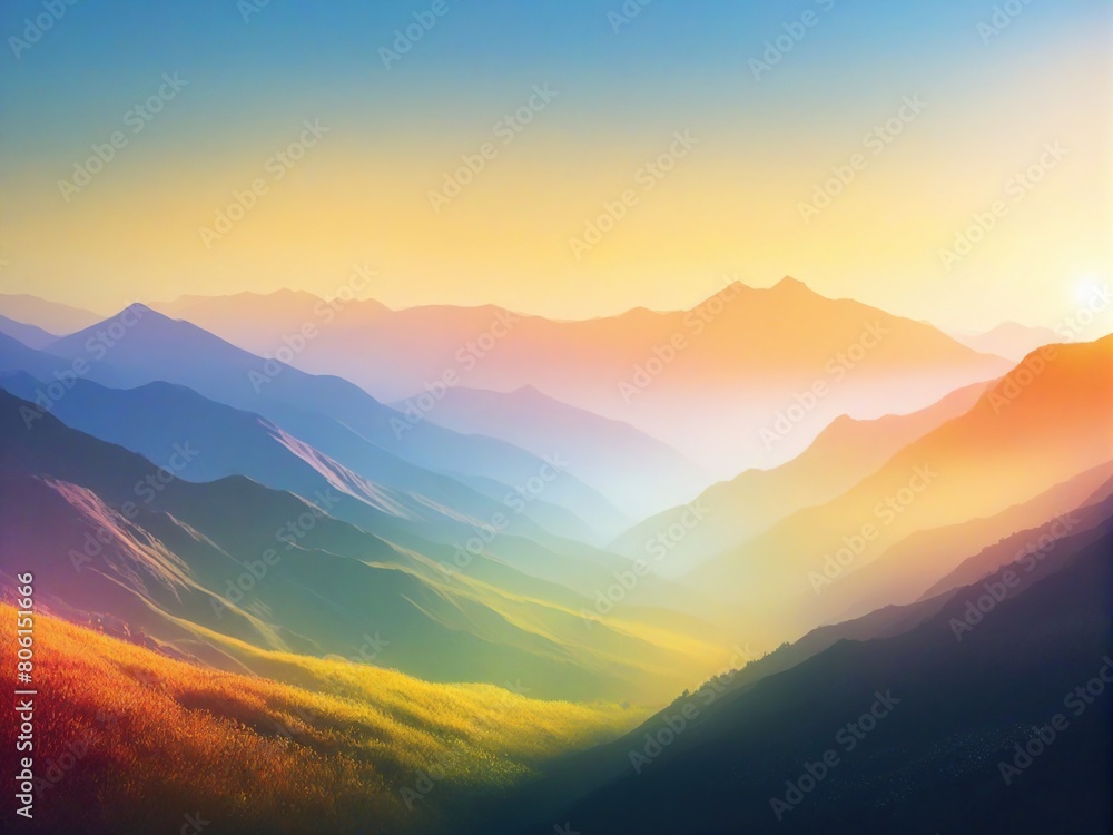 Wall mural sunset in the mountains