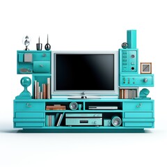 Entertainment center turquoiseblue