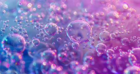 water bubbles in on voilet background