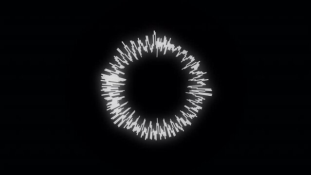 4k abstract music sound wave or audio wavefrom isolated on black background.Line digital minimalist voice and symbol technology.