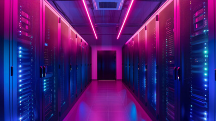 Fototapeta premium The gentle hum of a supercomputer processing vast amounts of data,
