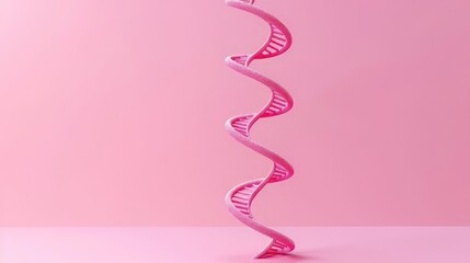 Pink DNA research, search icon isolated on pink background, Genetic engineering, genetics testing, cloning, paternity testing, Minimalism concept, 3D render