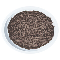 お皿に置いてある茶葉のアイコンのイラスト　ベクター