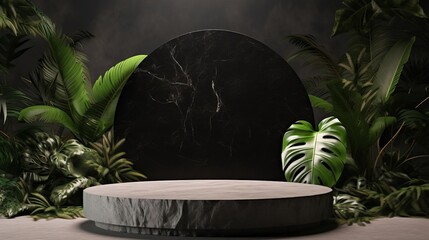 dark marble podium is the perfect place to showcase your products