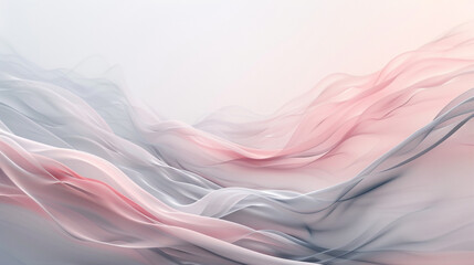 A calming fusion of pale pink and soft gray waves, intertwining in a gentle and soothing manner that evokes the tranquility of early morning fog.