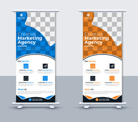 Modern business roll up banner design template, Vector Illustrator