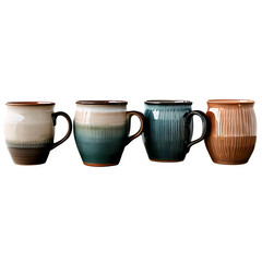 A collection of pottery mugs Transparent Background Images 