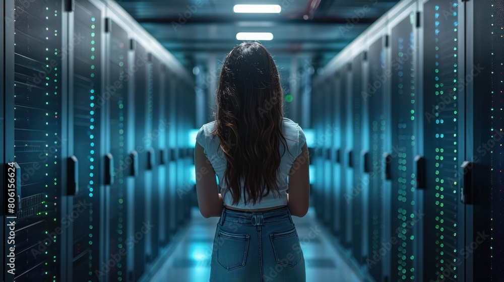 Aufkleber an it professional discusses servers, technology, and networking with colleagues. in this video, you
