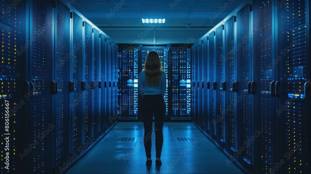 Aufkleber an it professional discusses servers, technology, and networking with colleagues. in this video, you