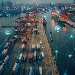 Business concept of supply chain management highlighting effective logistics strategies