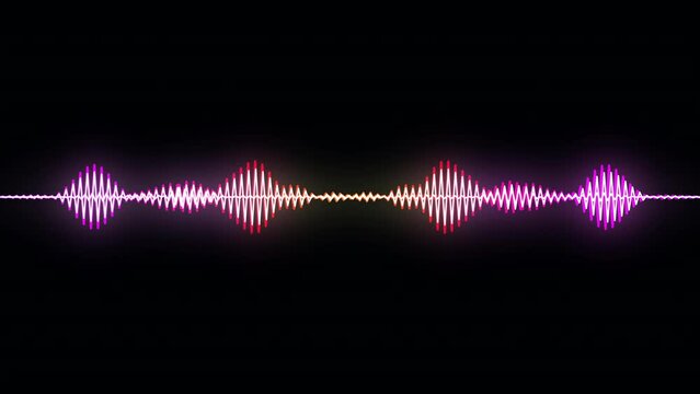 4k abstract music sound wave or audio wavefrom isolated on black background.Line digital minimalist voice and symbol technology.