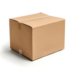 Cardboard Box Sealed Packaging Shipping Storage Isolated White Background