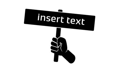 man's hand holding hammer, black isolated silhouette