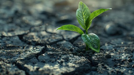 A new beginning as bright green saplings move through the barren soil. It represents the resiliency of life and the promise of a sustainable,