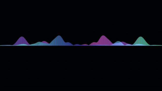 4k abstract music sound wave or audio wavefrom isolated on black background.Line digital minimalist voice and symbol technology.