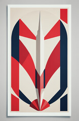 illustrazione con elementi geometrici a tema astratto contemporaneo