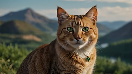 Obraz premium cat in the grass