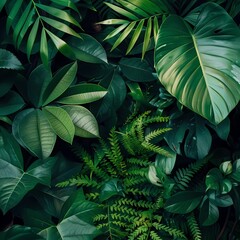 abstract green background summer trendy leaves tropical botanical and foliage texture natural decorative art