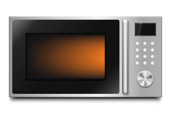 Modern microwave. Kitchen electric appliance for cooking food. Vector illustration.