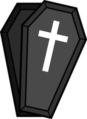 Halloween coffin icon vector.
Halloween vampire coffin vector isolated.