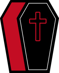 Halloween coffin icon vector.
Halloween vampire coffin vector isolated.