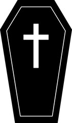 Obraz premium Halloween coffin icon vector. Halloween vampire coffin vector isolated.