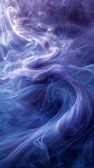 A mystical swirl of indigo and soft lilac waves, ascending like smoke from an enchanted incense burner.
