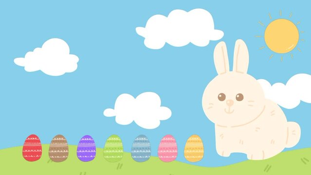 easter bunny with eggs