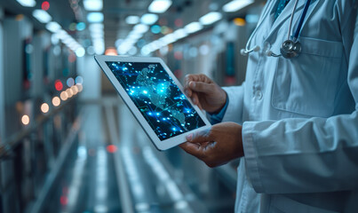 Diverse Medical Staff Reviewing Digital Patient Records on Tablet - EMR Health Tech, Electronic Medical Records System Analysis