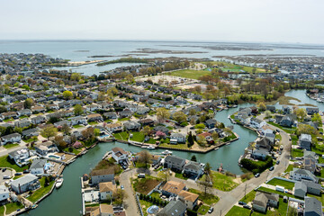 Aerial View of Massapequa and Seaford Long Island