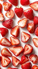 Close Up of Strawberries on White Surface