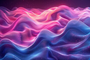 Obraz premium Neon wave blue and red, Technology background