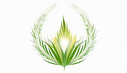 Fototapeta premium 真夏、草の香り、心地よい暑さ、森林をシンプルにロゴで表現する generated by AI
