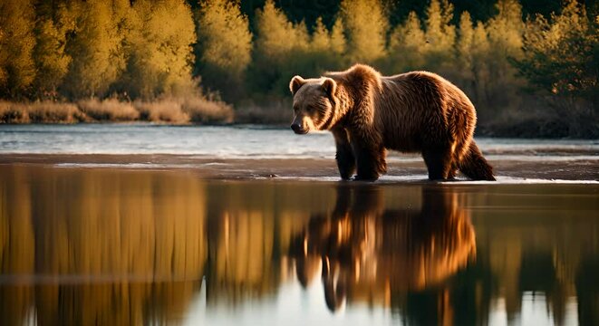 Brown bear in the mountain.