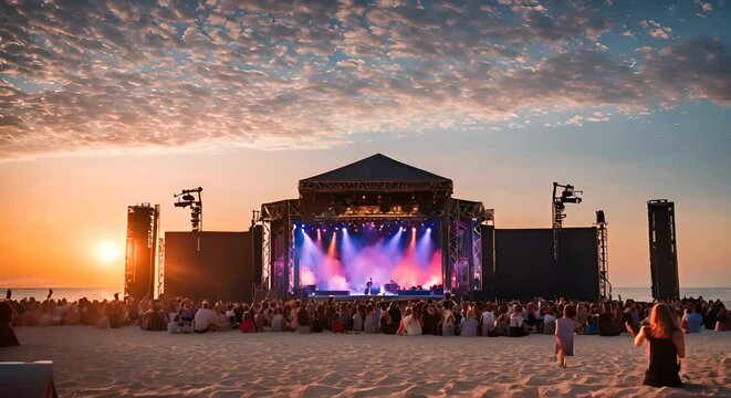 Music stage on the beach.