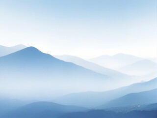 mountains in the fog