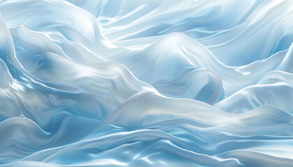 Obraz premium A serene and graceful combination of soft blue and pearl white waves, merging in a gentle dance that suggests the quiet beauty of a snowy landscape.