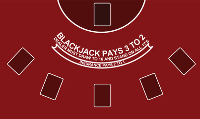 Blackjack gamble table. vector illustration