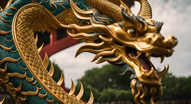 Chinese dragon at a Chinese festival.
