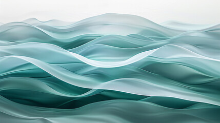 Obraz premium A soothing and elegant fusion of teal and soft gray waves, merging in a calm and graceful manner that suggests the understated beauty of a winter sea.