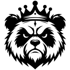 Silhouette of a panda head wearing a crown © Breck