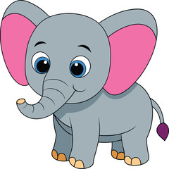 Kawaii Elephant vector Illustration